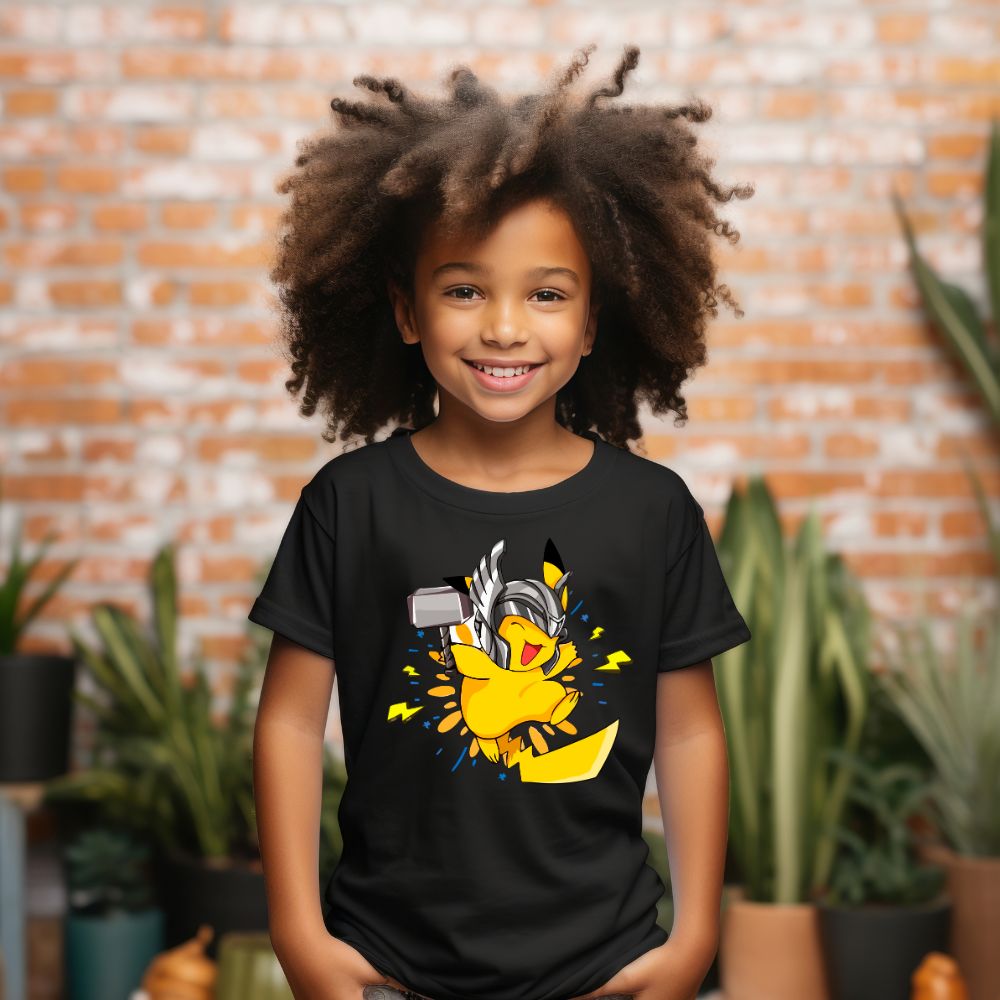 Camiseta Infanto Juvenil Personagens Pikachu Super Heróis 04