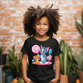 Camiseta Infanto Juvenil Personagens Tom e Jerry Desenho kids