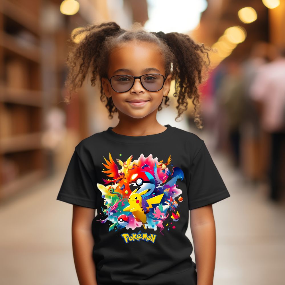 Camiseta Infanto Juvenil Personagens Pokémon Pokebola Games