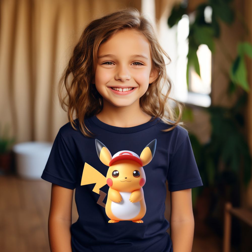 Camiseta Infanto Juvenil Personagens Pikachu Pokémon Clássico 02