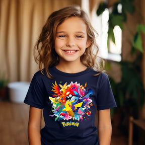 Camiseta Infanto Juvenil Personagens Pokémon Pokebola Games