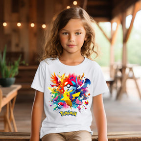 Camiseta Infanto Juvenil Personagens Pokémon Pokebola Games