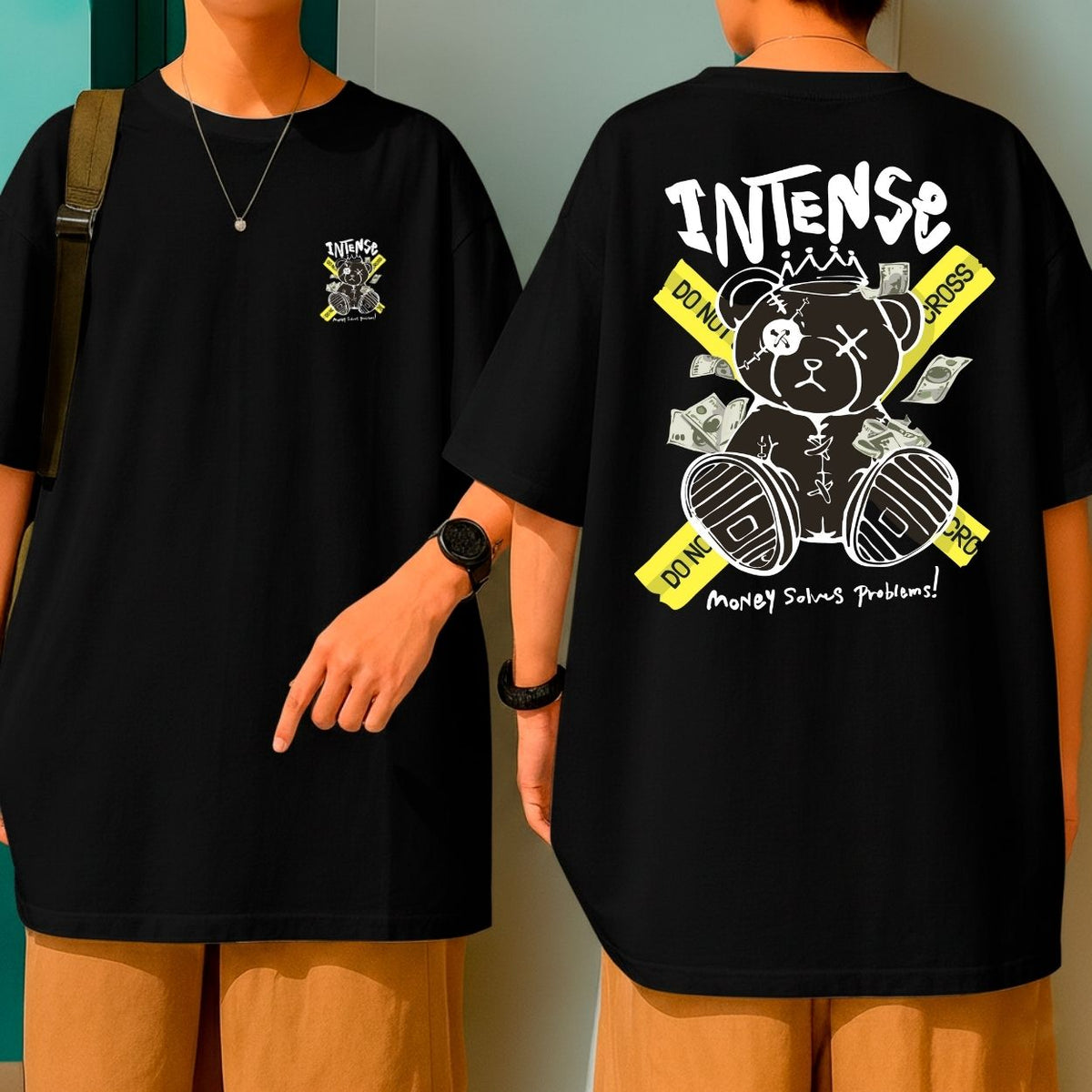 Camiseta Oversized Blusa Malha Grossa Intense Bear Streetwear Hip Hop Vibe