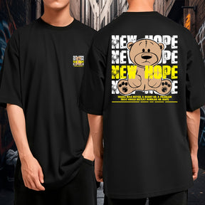 Camiseta Oversized 100% Algodão New Hope Bear Streetwear Positiva