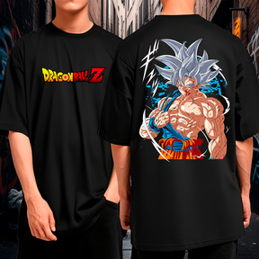 Camiseta Oversized Algodão Dragon Ball Z Goku Instinto Superior