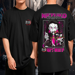 Camiseta Oversized Demoin Slayer Nezuko Kamado Oni Blusão Geek Anime