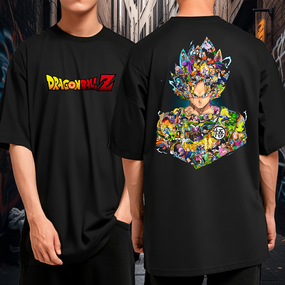 Camiseta Oversized Anime Dragon Ball Goku Personagens