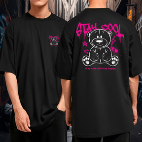 Camiseta Oversized 100% Algodão Blusão Largo Stay Cool and Stay Happy