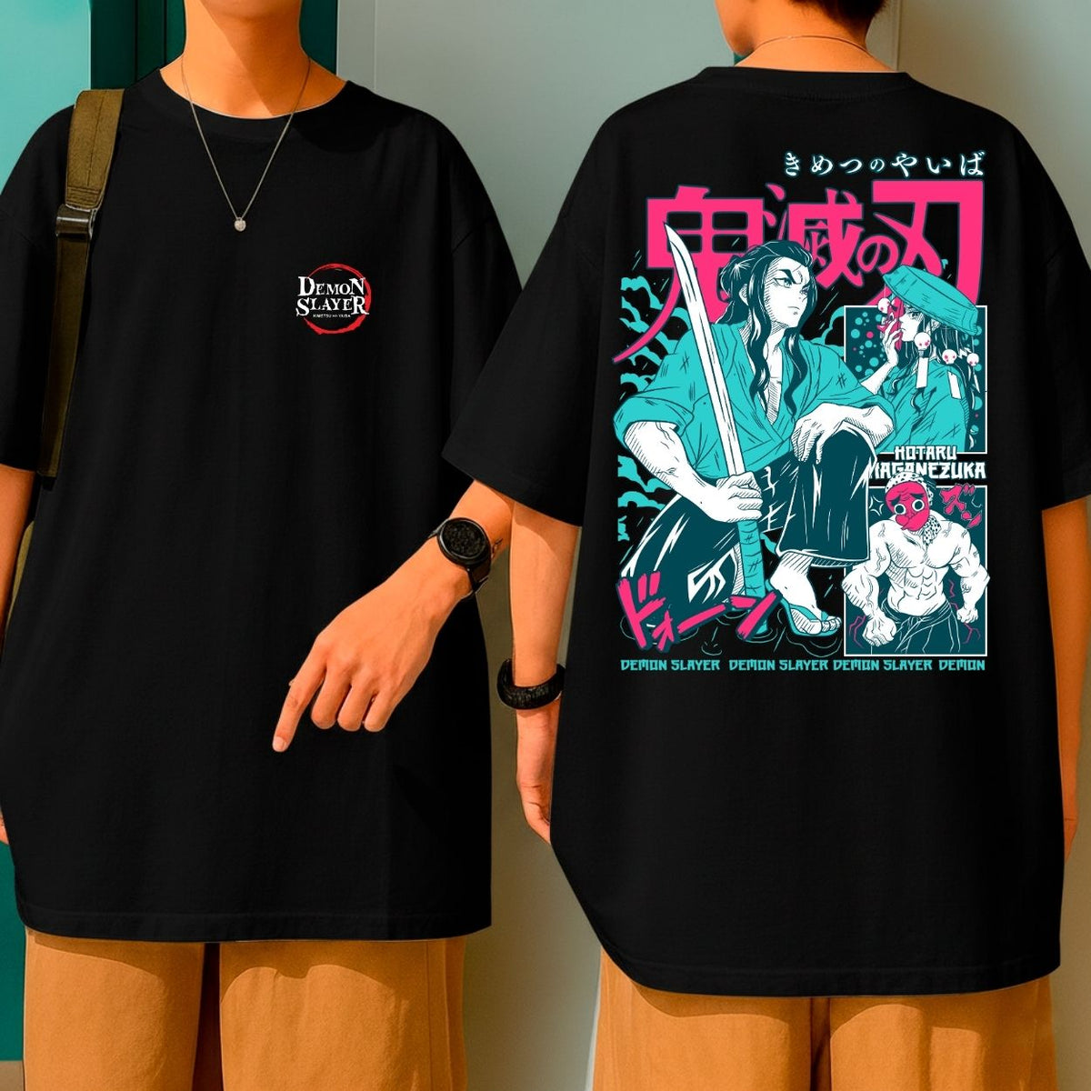 Camiseta Oversized Demon Slayer Ferreiro Anime Estampa Geek Malha Grossa Premium