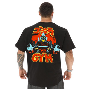 Camiseta Oversized 100% Algodão Godzilla Academia Malha Premium Gola Redonda