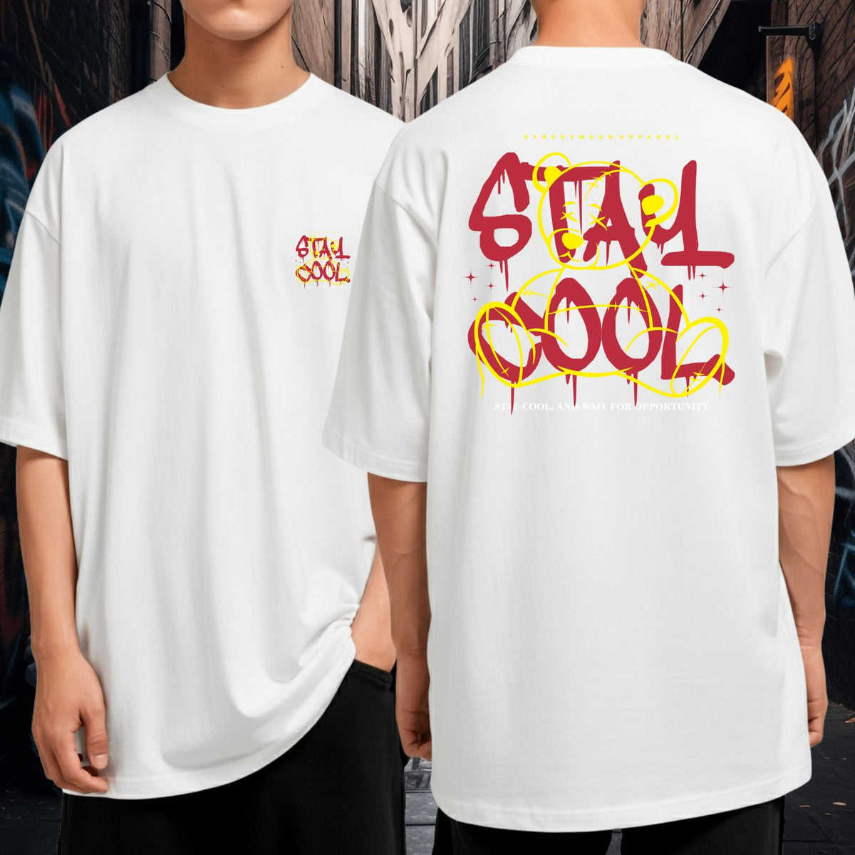 Camiseta Oversized Underground Stay Cool Urso Estilo Streetwear Premium