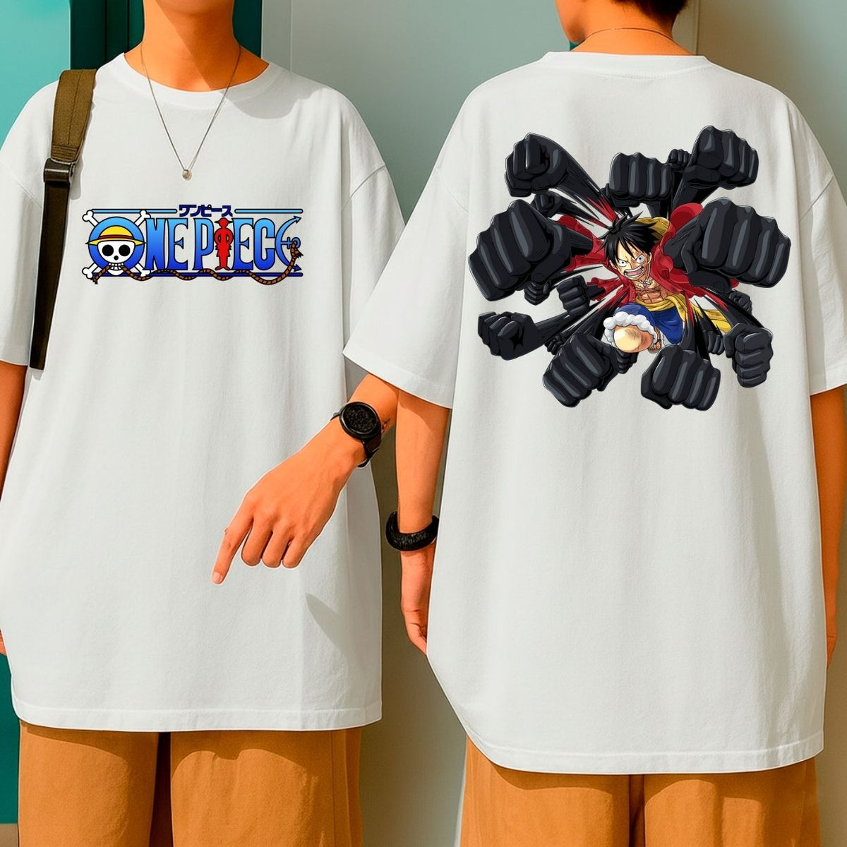 Camiseta Oversized Malha Grossa Algodão Premium Luffy Chapeu De Palha Geek