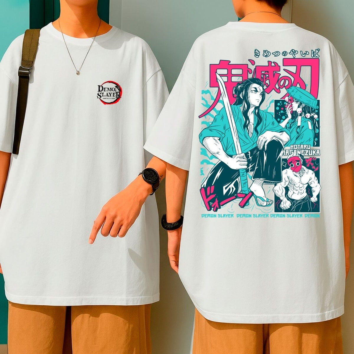 Camiseta Oversized Demon Slayer Ferreiro Anime Estampa Geek Malha Grossa Premium