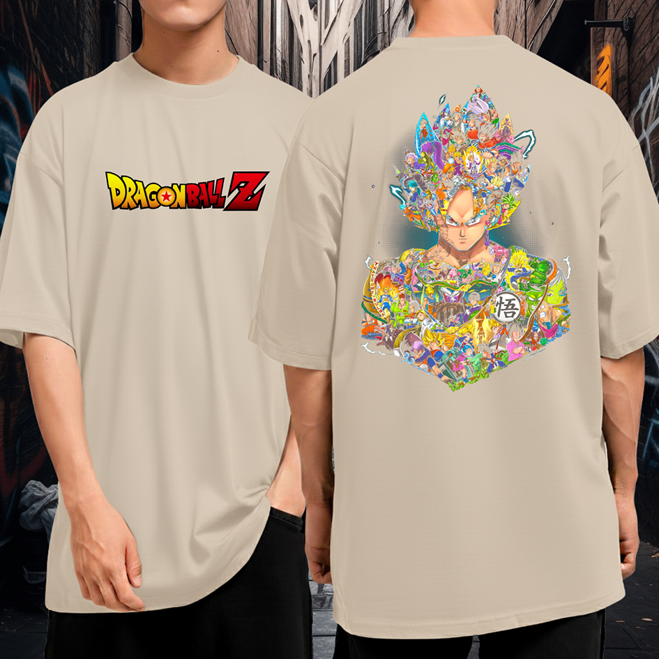 Camiseta Oversized Anime Dragon Ball Goku Personagens