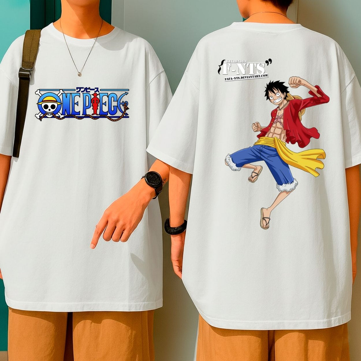Camiseta Oversized Algodão One Piece Luffy Homem Borracha Anime Blusão Malha Grossa