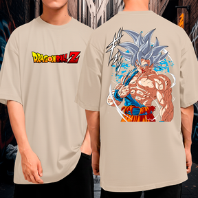 Camiseta Oversized Algodão Dragon Ball Z Goku Instinto Superior