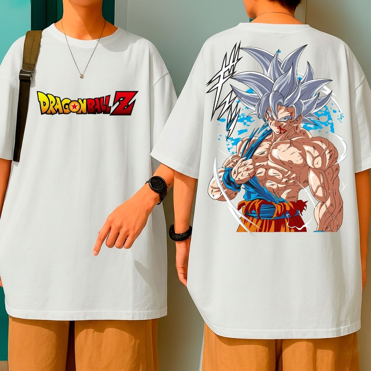 Camiseta Oversized 100% Algodão Dragon Ball Z Anime Goku Super Saiyajin