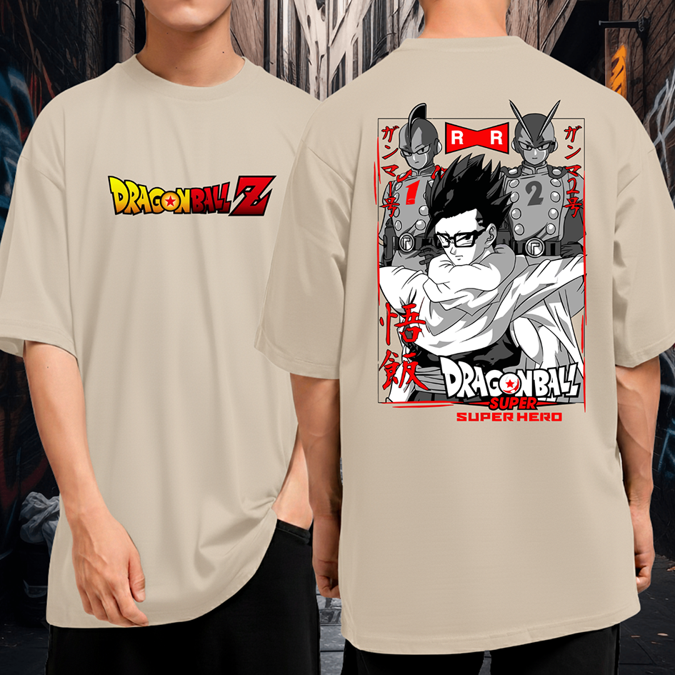 Camiseta Oversized Malha Premium Dragon Ball Z Gohan