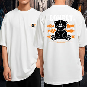 Camiseta Oversized Premium Malha Grossa Larga Lonely Bear Streetwear Unissex