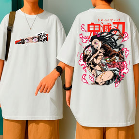 Camiseta Oversized Oni Demon Slayer Nezuko Kamado Gola Redonda Malha Premium