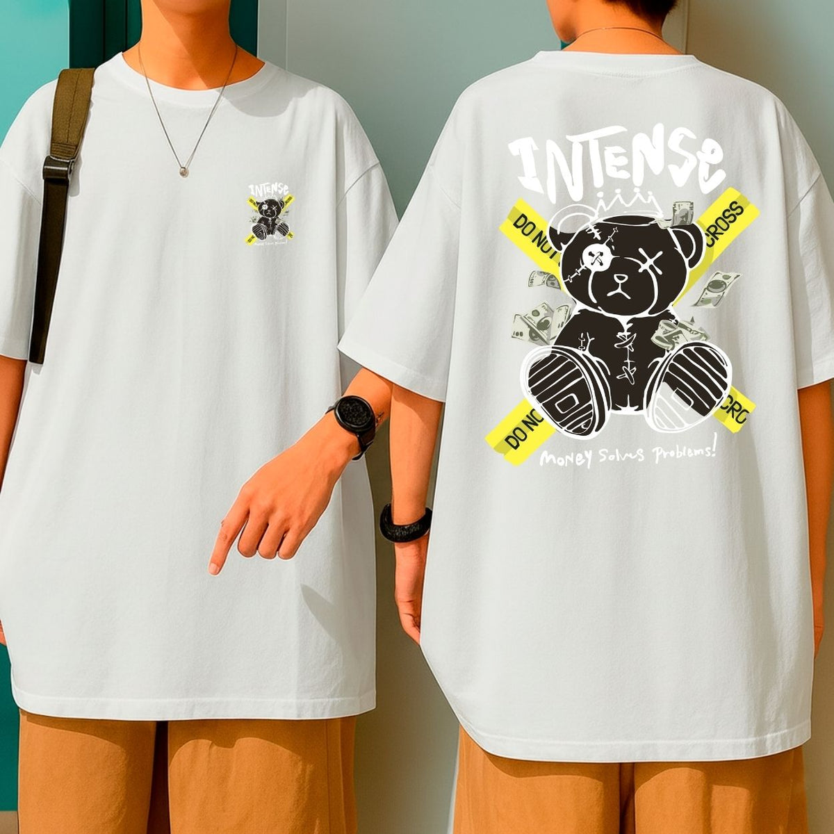 Camiseta Oversized Blusa Malha Grossa Intense Bear Streetwear Hip Hop Vibe