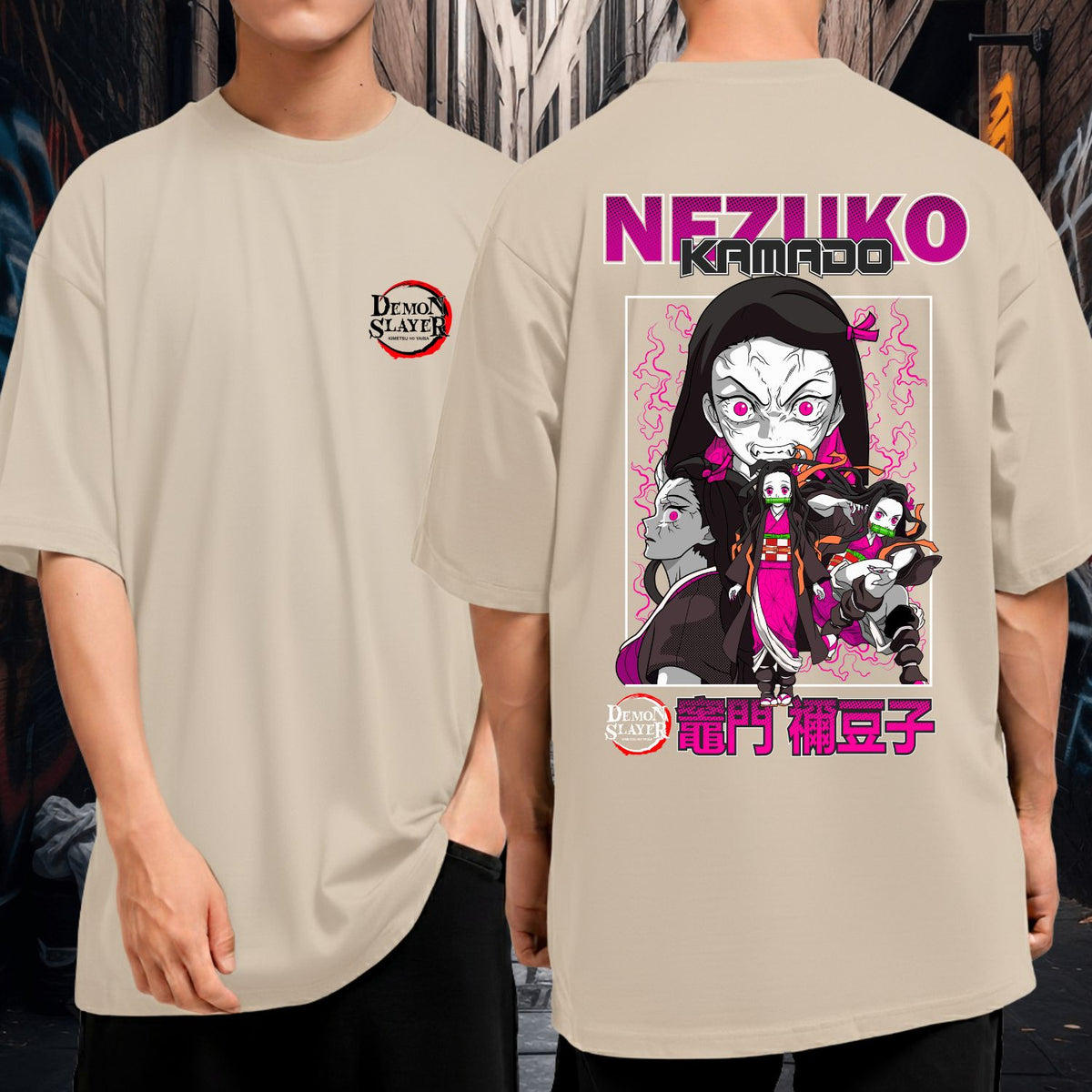 Camiseta Oversized Demoin Slayer Nezuko Kamado Oni Blusão Geek Anime