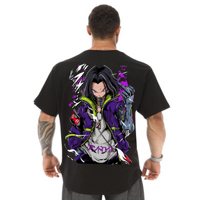Camiseta Oversized 100% Algodão Otima Malha Android 17 Dragon Ball Z Anime Otaku
