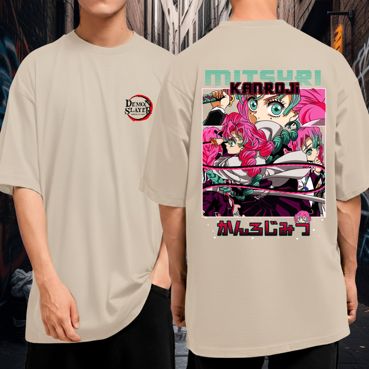 Camiseta Oversized 100% Algodão Mitsubi Hashira Do Amor Demon Slayer Blusão Malha Premium