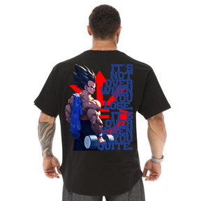 Camiseta Oversized 100% Algodão Vegeta Dragon Ball Its Not Over When You Lose