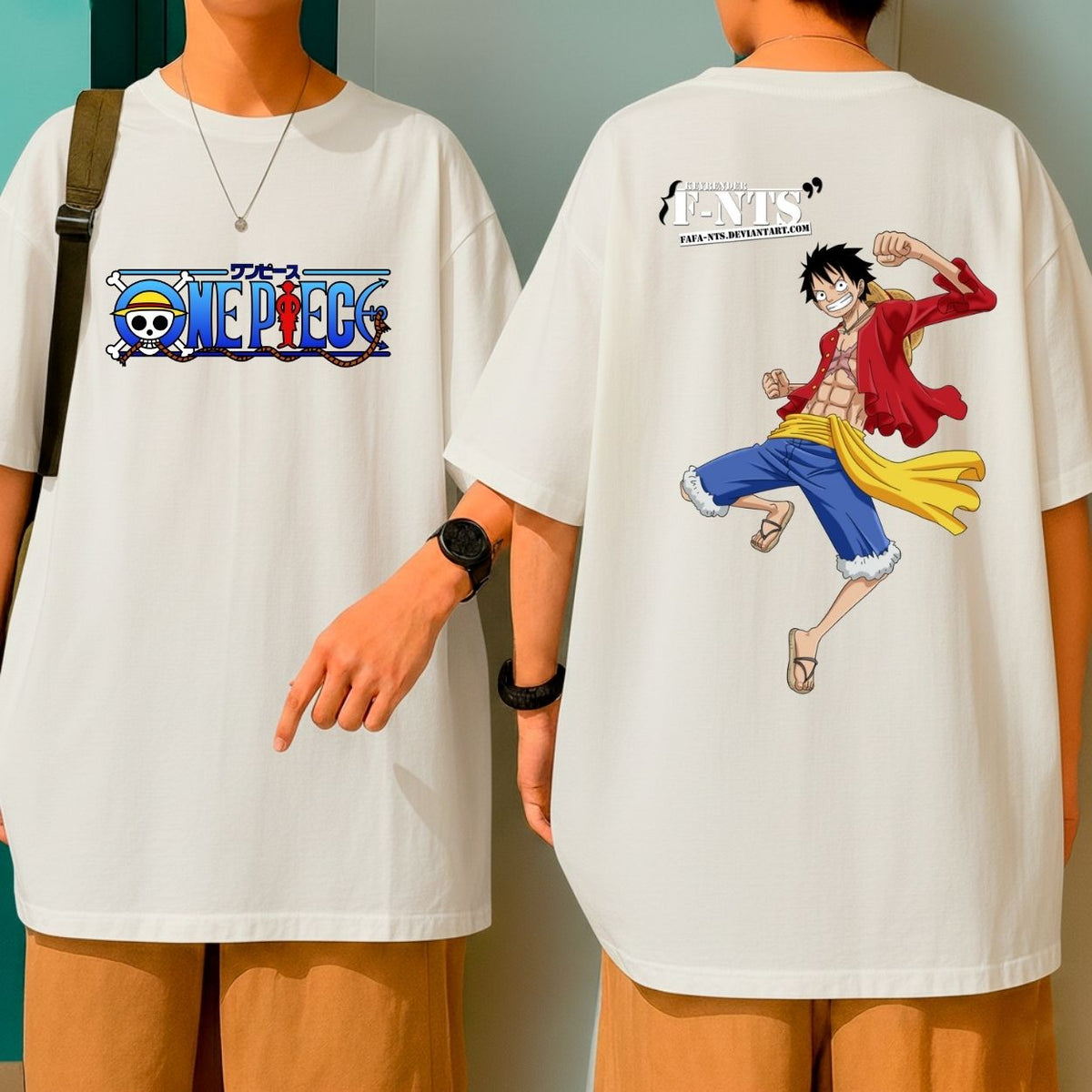 Camiseta Oversized Algodão One Piece Luffy Homem Borracha Anime Blusão Malha Grossa