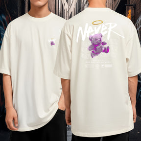 Camiseta Oversized 100% Algodão Streetwear Never Bear Design Exclusivo Moderno