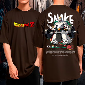 Camiseta Oversized Snake Dragon Ball Z Blusão Manga Longa Kid Boo