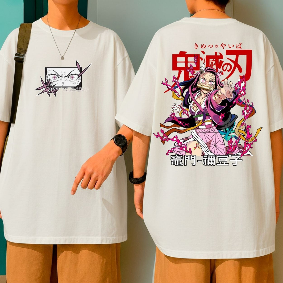 Camiseta Oversized Oni Demon Slayer Nezuko Kamado Blusão Over Largo Grande Malha Premium