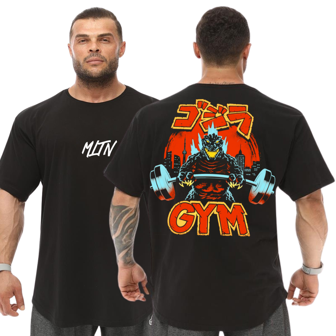 Camiseta Oversized 100% Algodão Godzilla Academia Malha Premium Gola Redonda