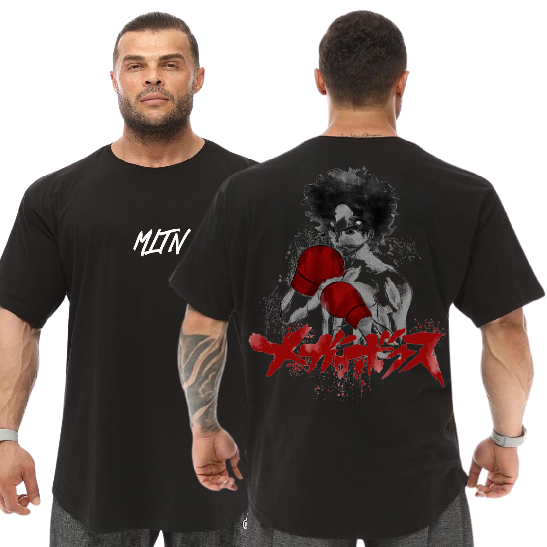 Camiseta Oversized Anime Boxe Luta Estampa Geek Blusão Malha Grossa Gola Redonda