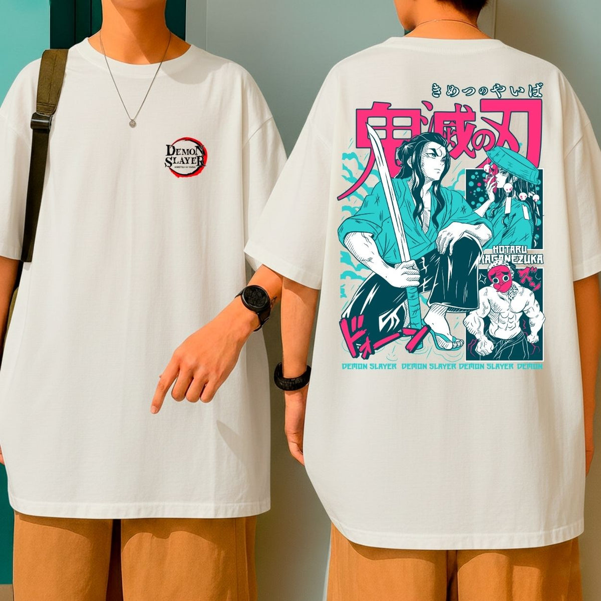 Camiseta Oversized Demon Slayer Ferreiro Anime Estampa Geek Malha Grossa Premium