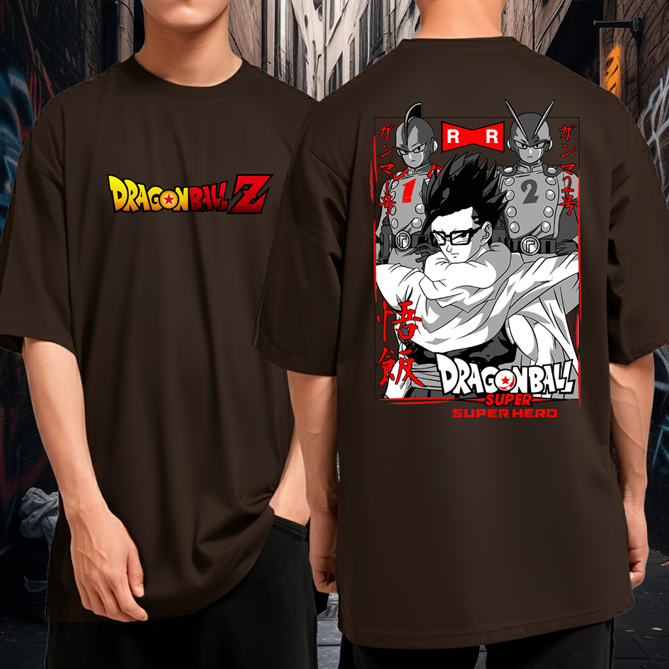Camiseta Oversized Malha Premium Dragon Ball Z Gohan