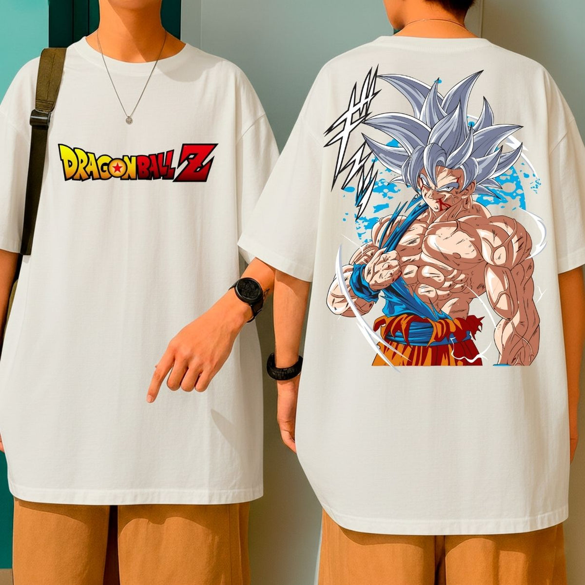 Camiseta Oversized 100% Algodão Dragon Ball Z Anime Goku Super Saiyajin