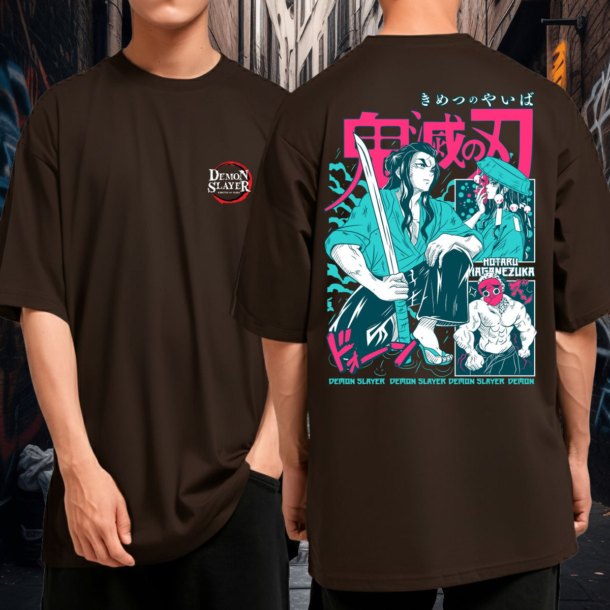 Camiseta Oversized 100% Algodão Demon Slayer Anime Geek Blusão
