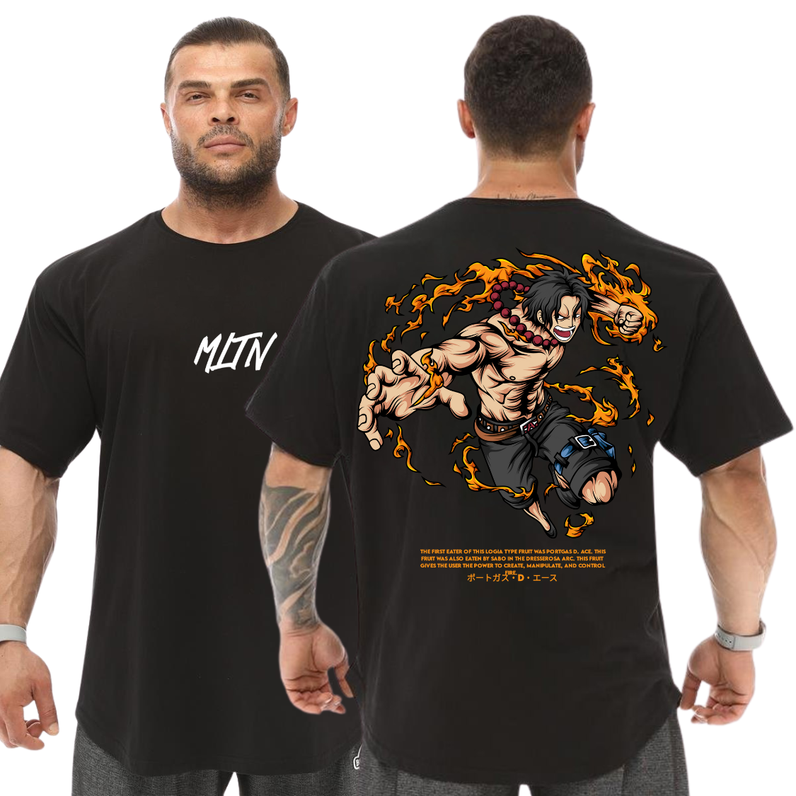 Camiseta Oversized One Piece Ace Tripulação Barba Branca Blusão 100% Algodão