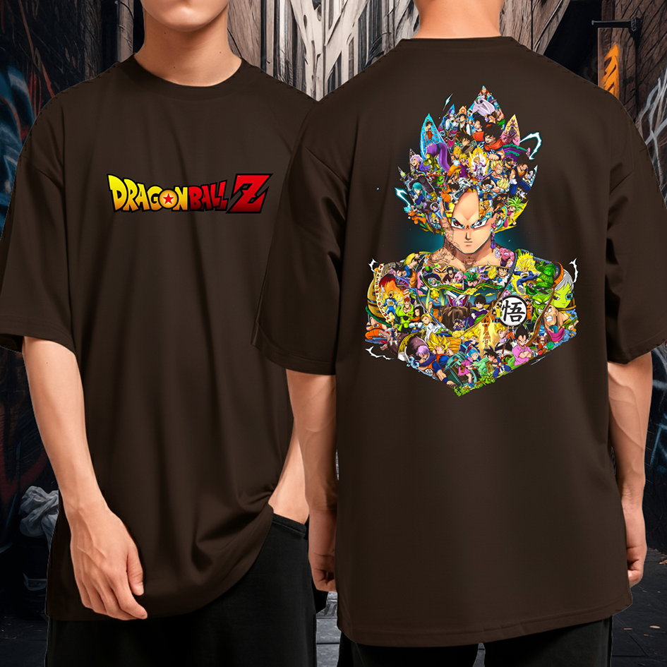 Camiseta Oversized Anime Dragon Ball Goku Personagens