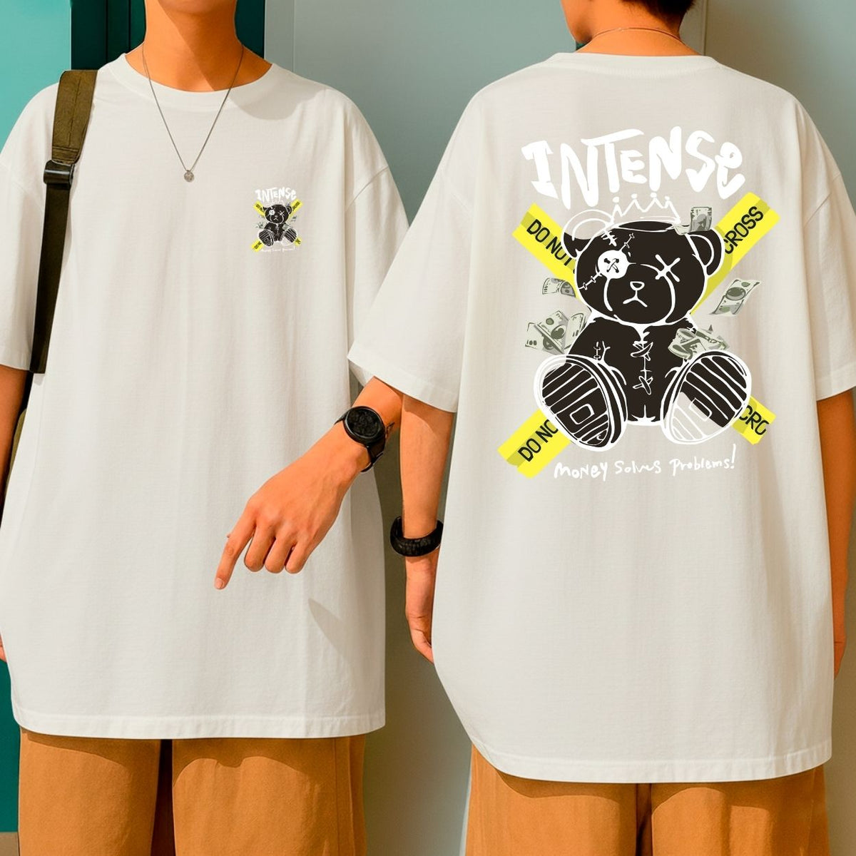 Camiseta Oversized Blusa Malha Grossa Intense Bear Streetwear Hip Hop Vibe