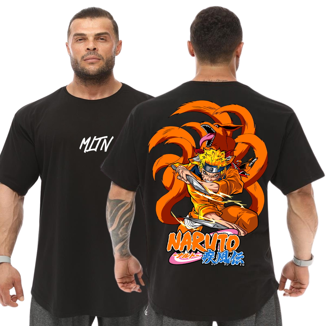Camiseta Oversized Manga Larga 100% Algodão Anime Naruto Kyubi Raposa 9 Caudas