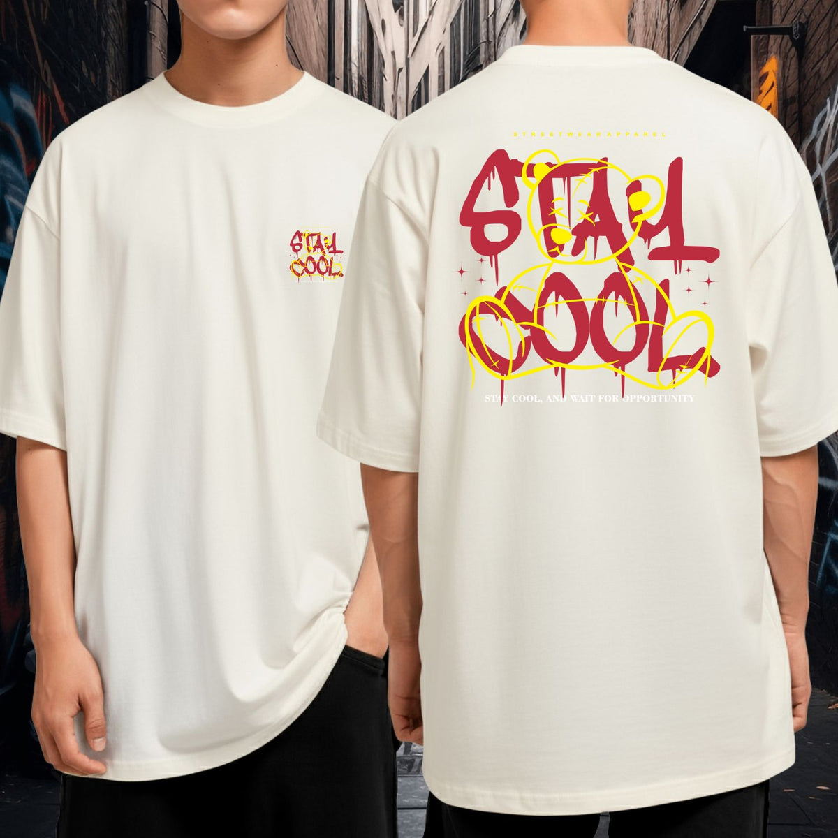 Camiseta Oversized Underground Stay Cool Urso Estilo Streetwear Premium