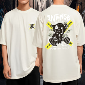 Camiseta Oversized Streetwear Underground Urso Intense Money Solves Problems