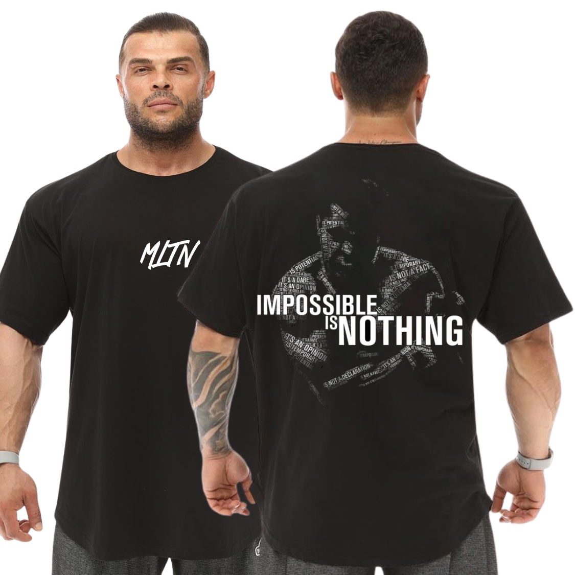 Camiseta Oversized Manga Larga iMPOSSIBLE IS NOTHING Motivacional Lutador Blusão Algodão