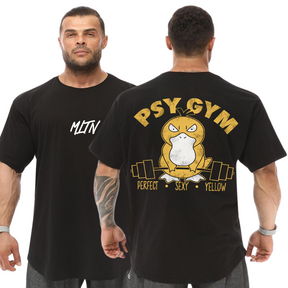 Camiseta Oversized Algodão Malha Premium Pokemon Psy Musculação Blusão Malha Grossa
