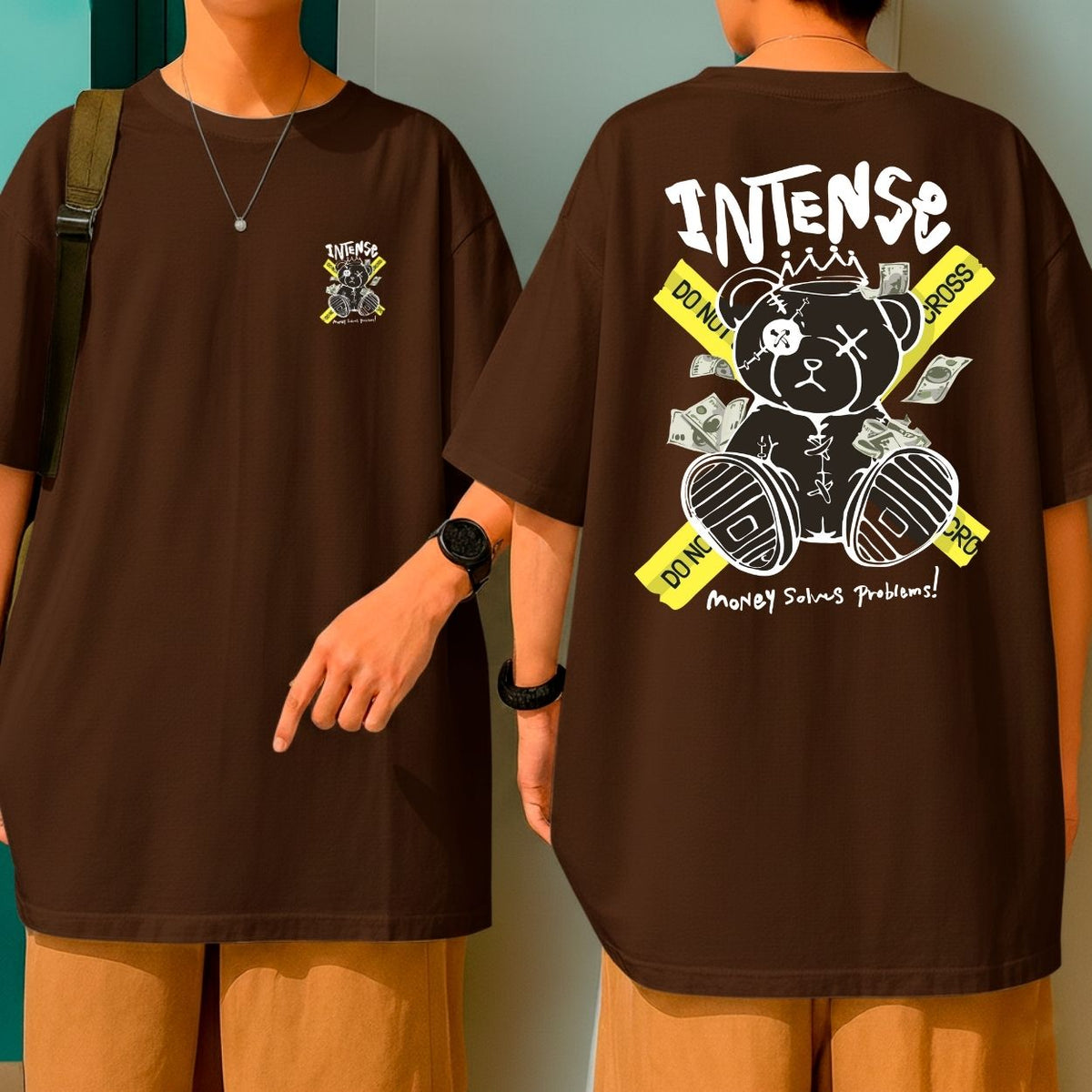 Camiseta Oversized Blusa Malha Grossa Intense Bear Streetwear Hip Hop Vibe