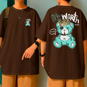 Camiseta Oversized Algodão Premium Malha Grossa It’s Worth Trying
