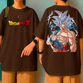 Camiseta Oversized 100% Algodão Dragon Ball Z Anime Goku Super Saiyajin